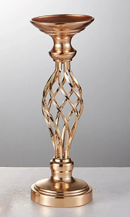 Set van 3 Gouden Kandelaars van Metaal met Luxe Design