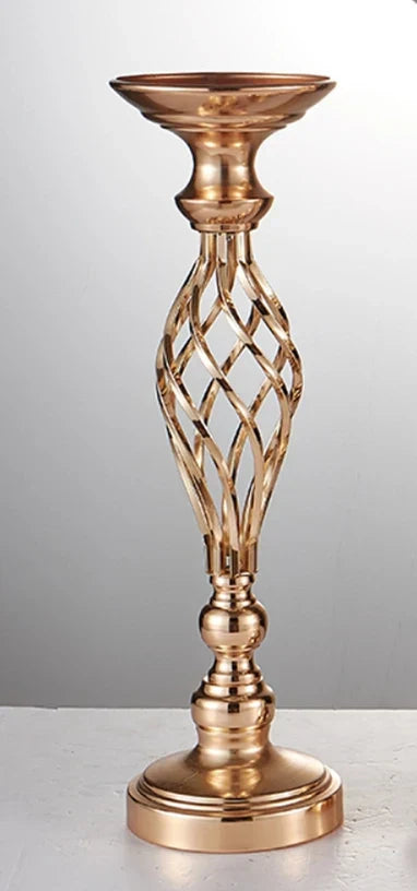 Set van 3 Gouden Kandelaars van Metaal met Luxe Design