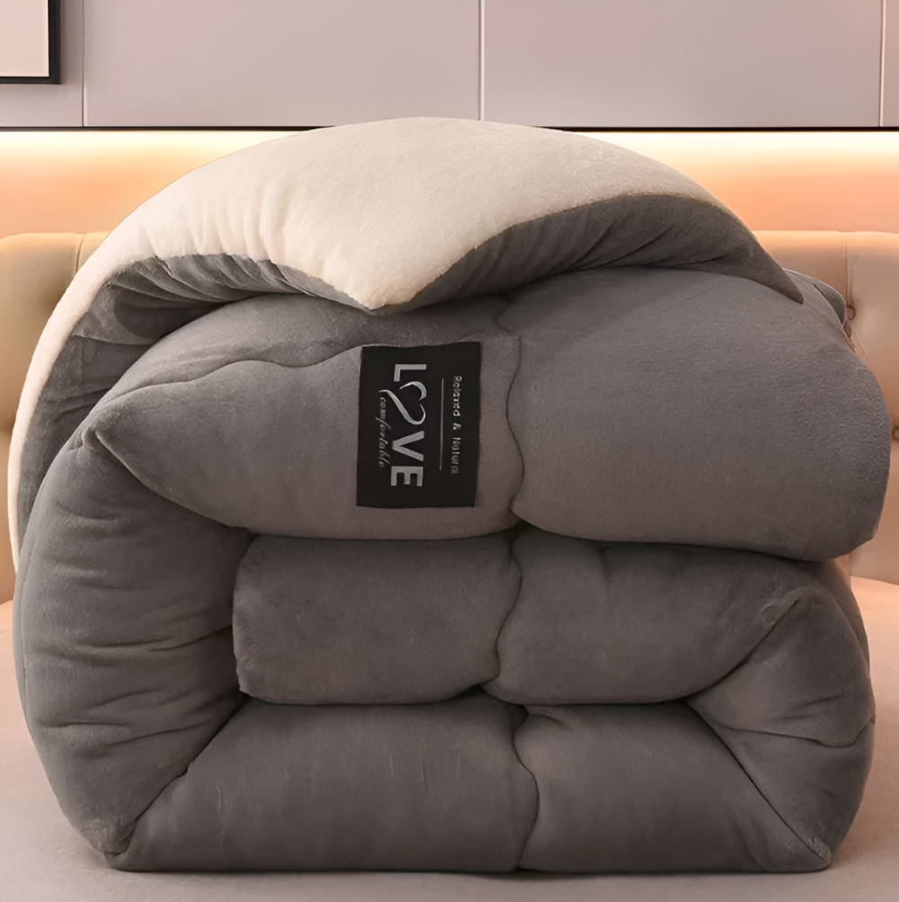 Pluche Dekbedovertrek Set met Gewatteerd Design en Extra Zachte Textuur