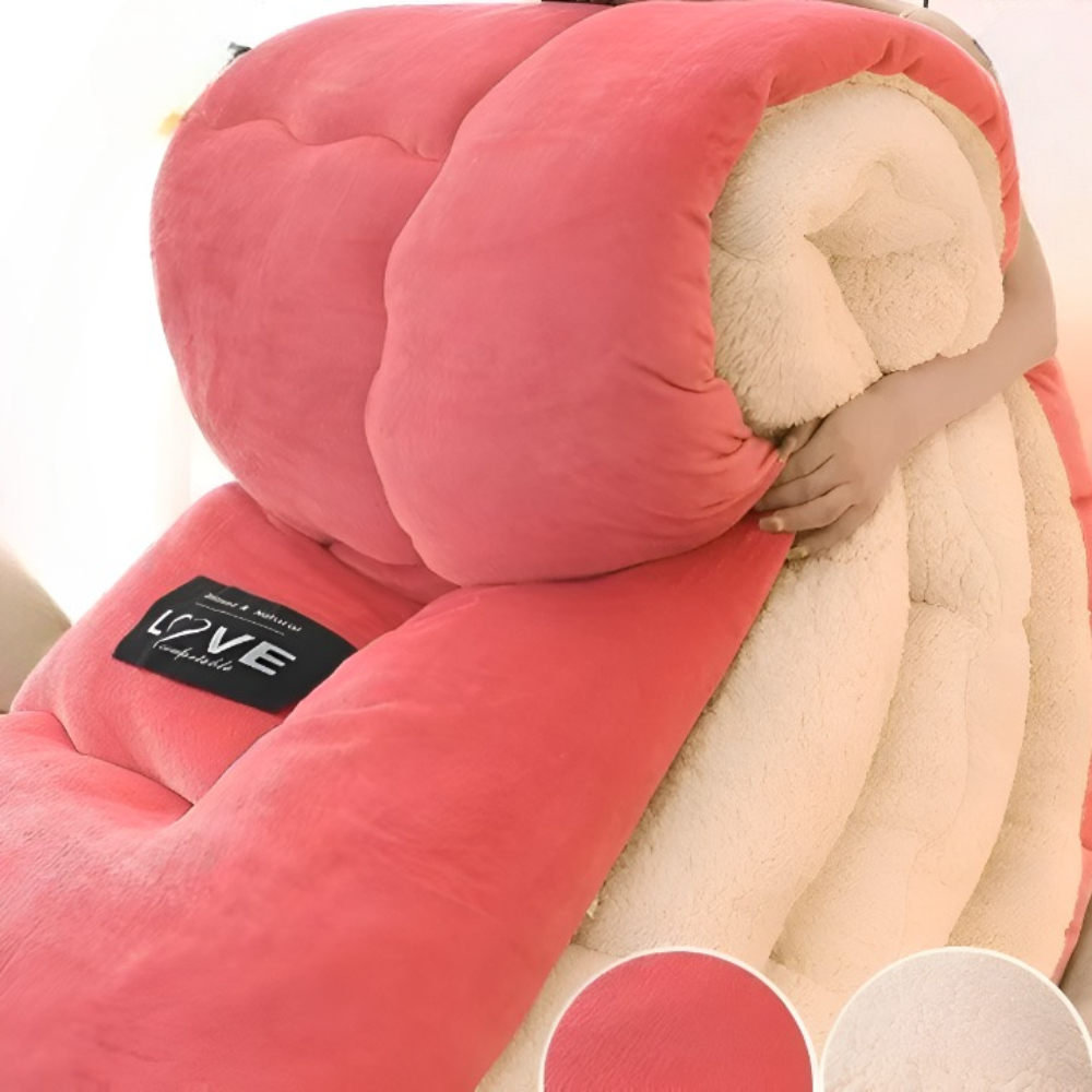 Pluche Dekbedovertrek Set met Gewatteerd Design en Extra Zachte Textuur