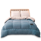 Wollook Dekbedovertrek met Gewatteerd Design en Zachte Pluche Textuur