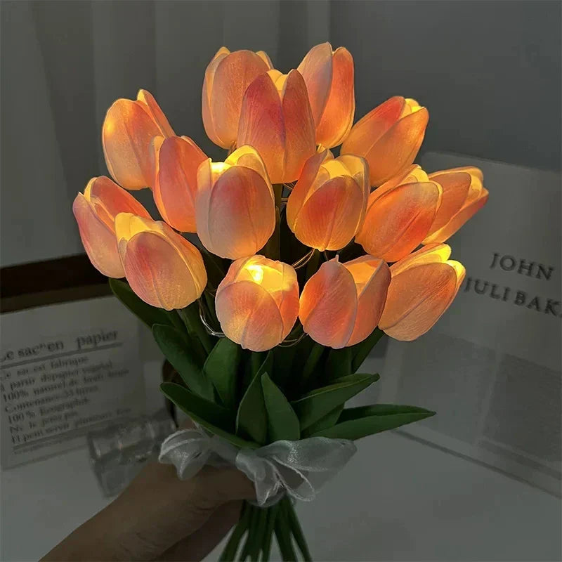 Tulp LED Tafellamp met Zacht Warm Licht en Draagbaar Design