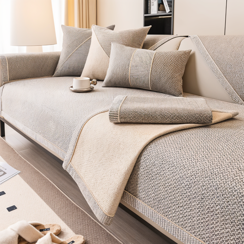 Antislip Bankhoes met Structuurstof en Effen Design