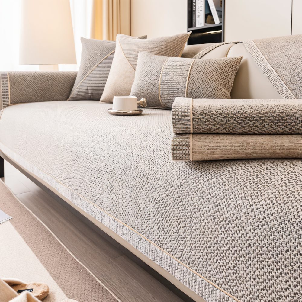 Antislip Bankhoes met Structuurstof en Effen Design