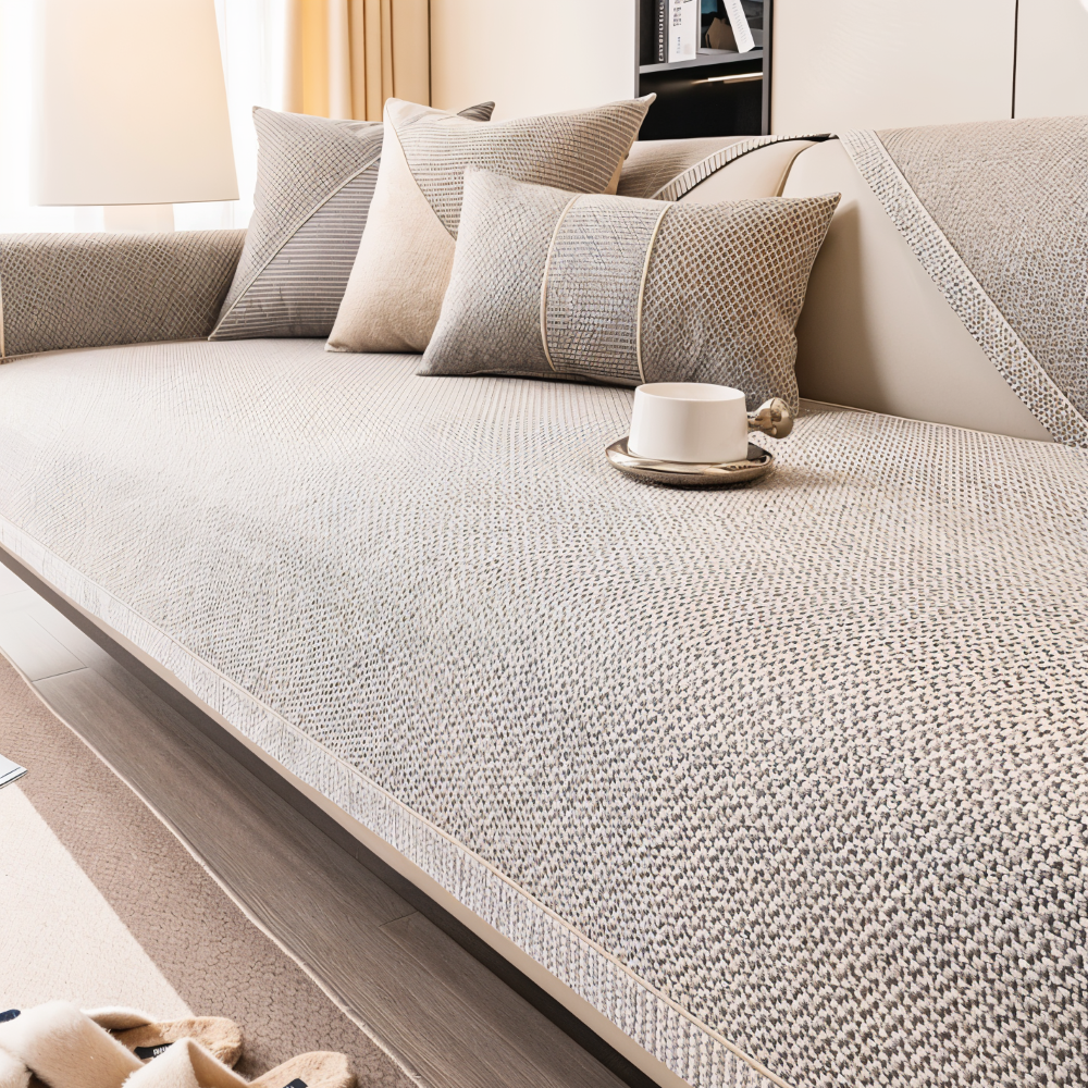 Antislip Bankhoes met Structuurstof en Effen Design