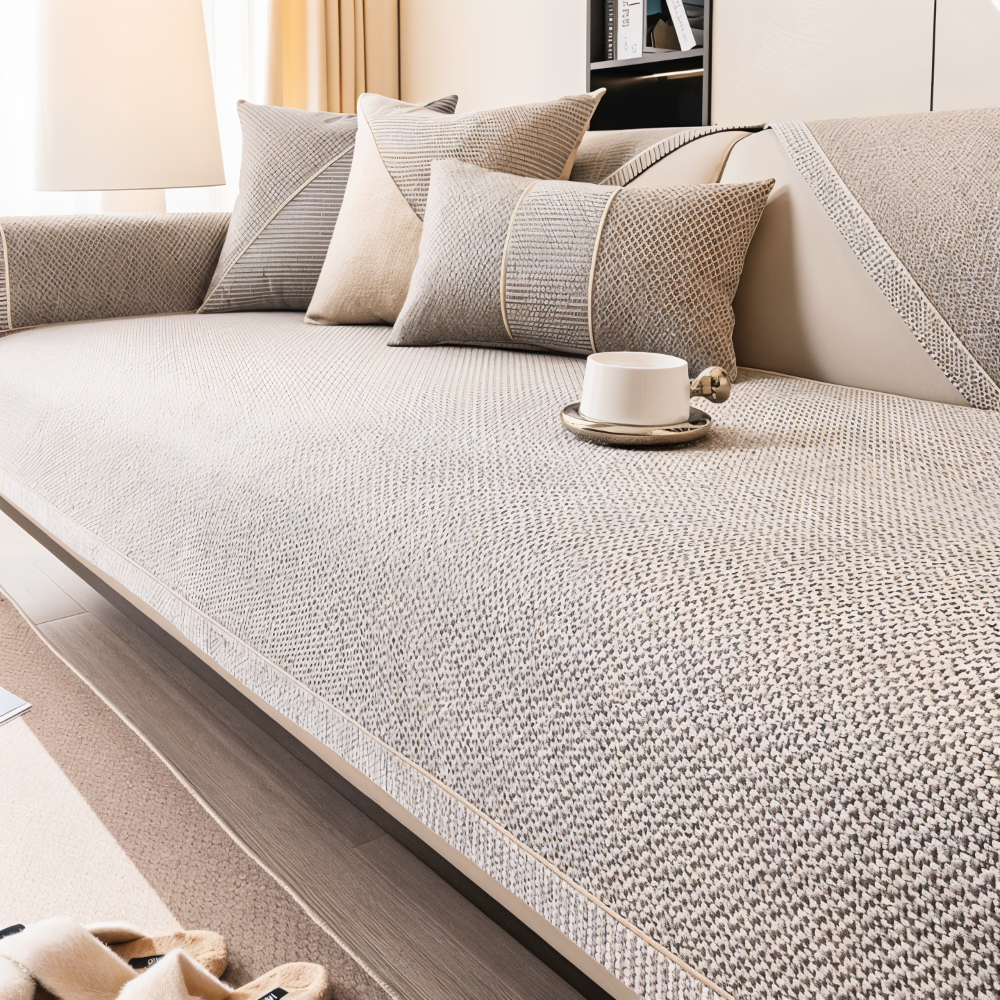 Antislip Bankhoes met Structuurstof en Effen Design