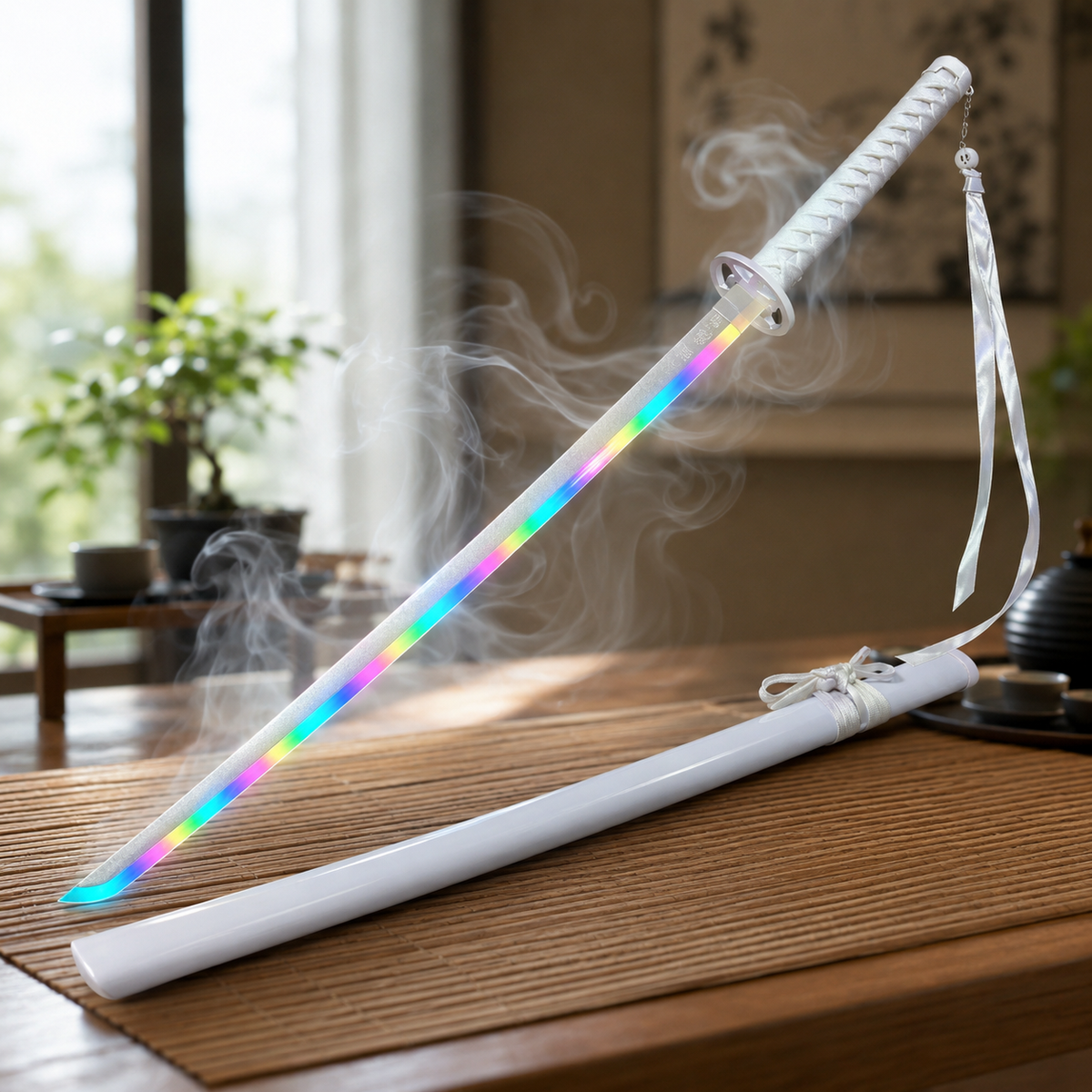 Light Up Anime Katana Cosplay Sword LED Blade Sheath Remote Display