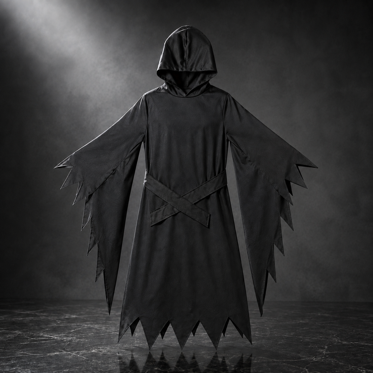 Hooded Reaper Robe Costume with Ghost Face Mask Gloves Sash Kids Adult