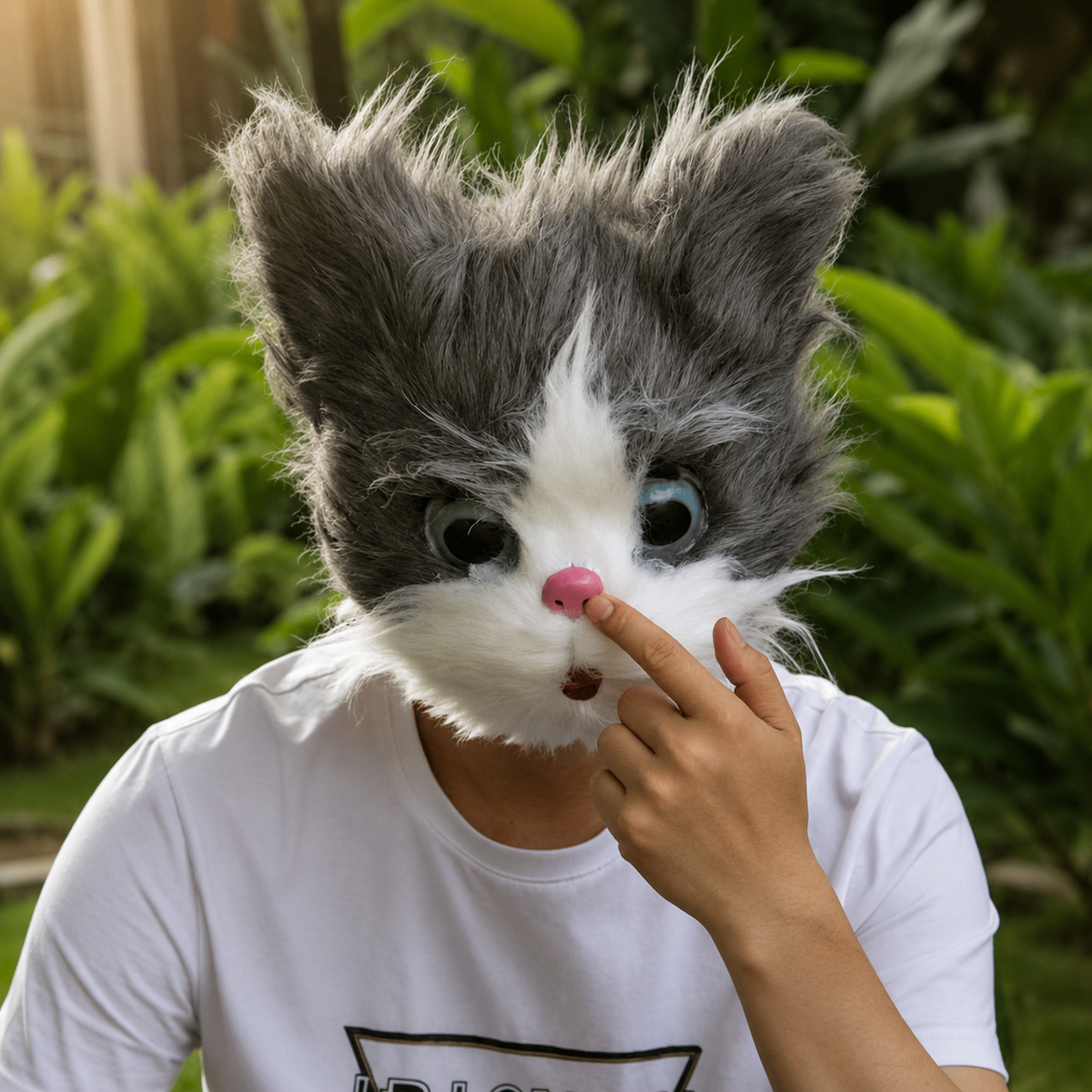Furry Animal Head Mask Husky Wolf Fox Cat Plush Full Head Costume