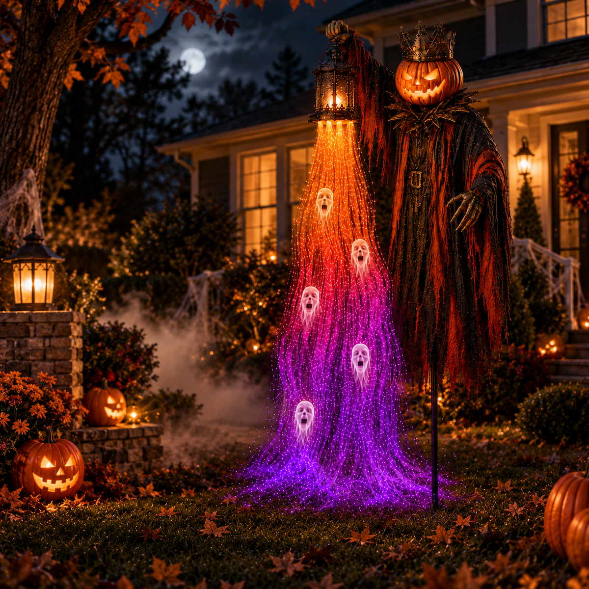 Halloween Lantern Spirit Yard Stake Glowing Ghost Light Decoration