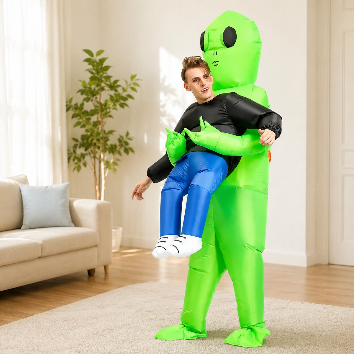 Inflatable Alien Abduction Costume Carry Me Blow Up Suit Kids Adults