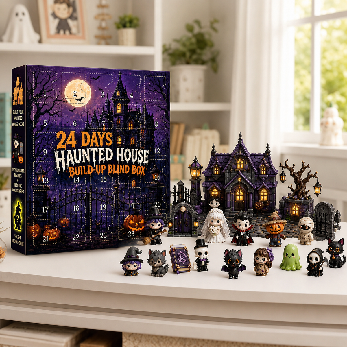 Haunted House Build Up Advent Calendar 24 Days Halloween Figures Set