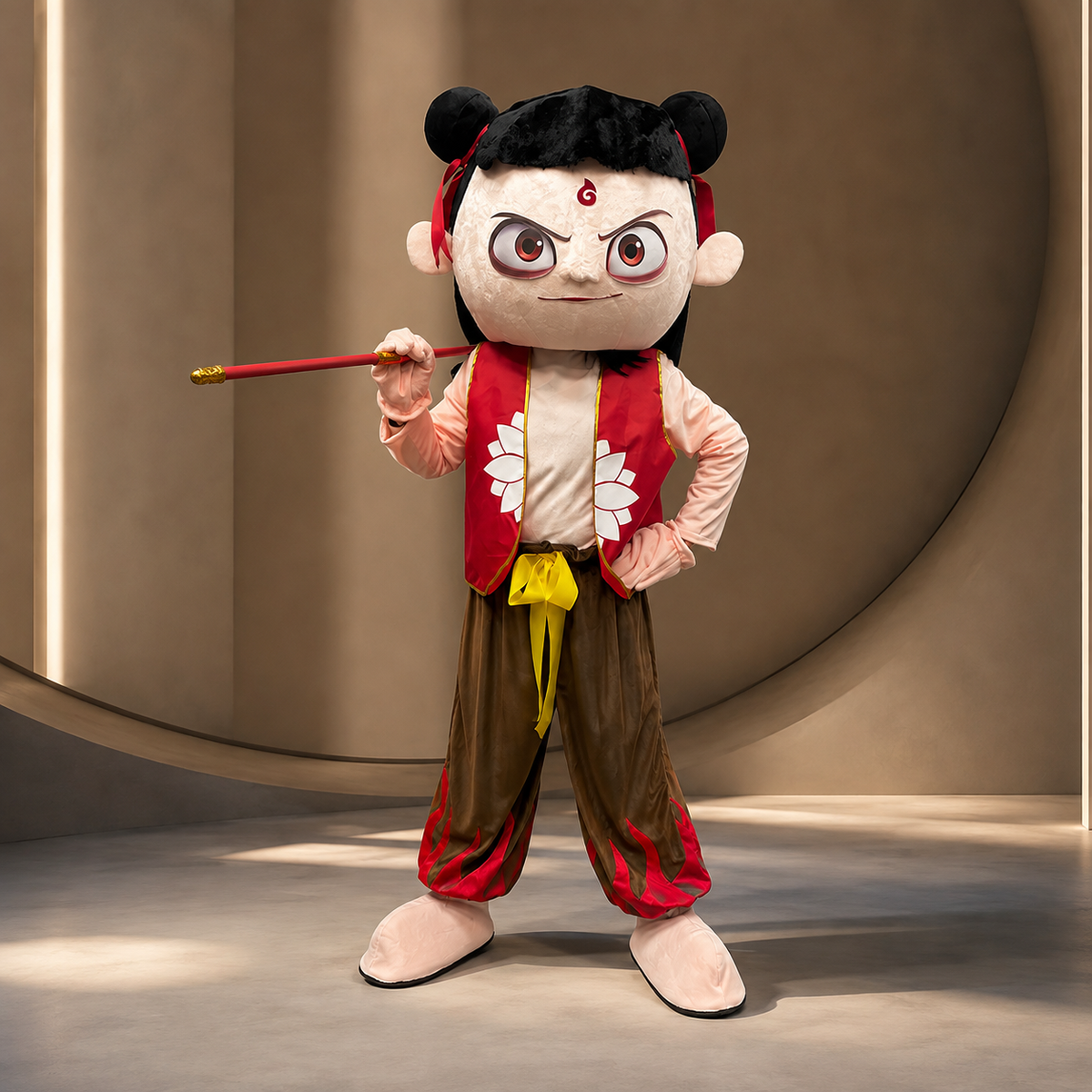 Nezha Mascot Costume Adult Full Body Chinese Warrior Boy Character
