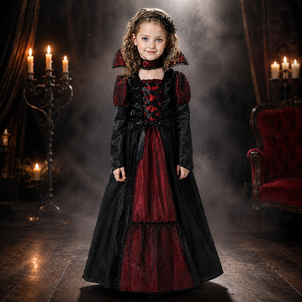 Kids Vampire Costume Girls Dress Boys Cape Dracula or Rainbow Skeleton