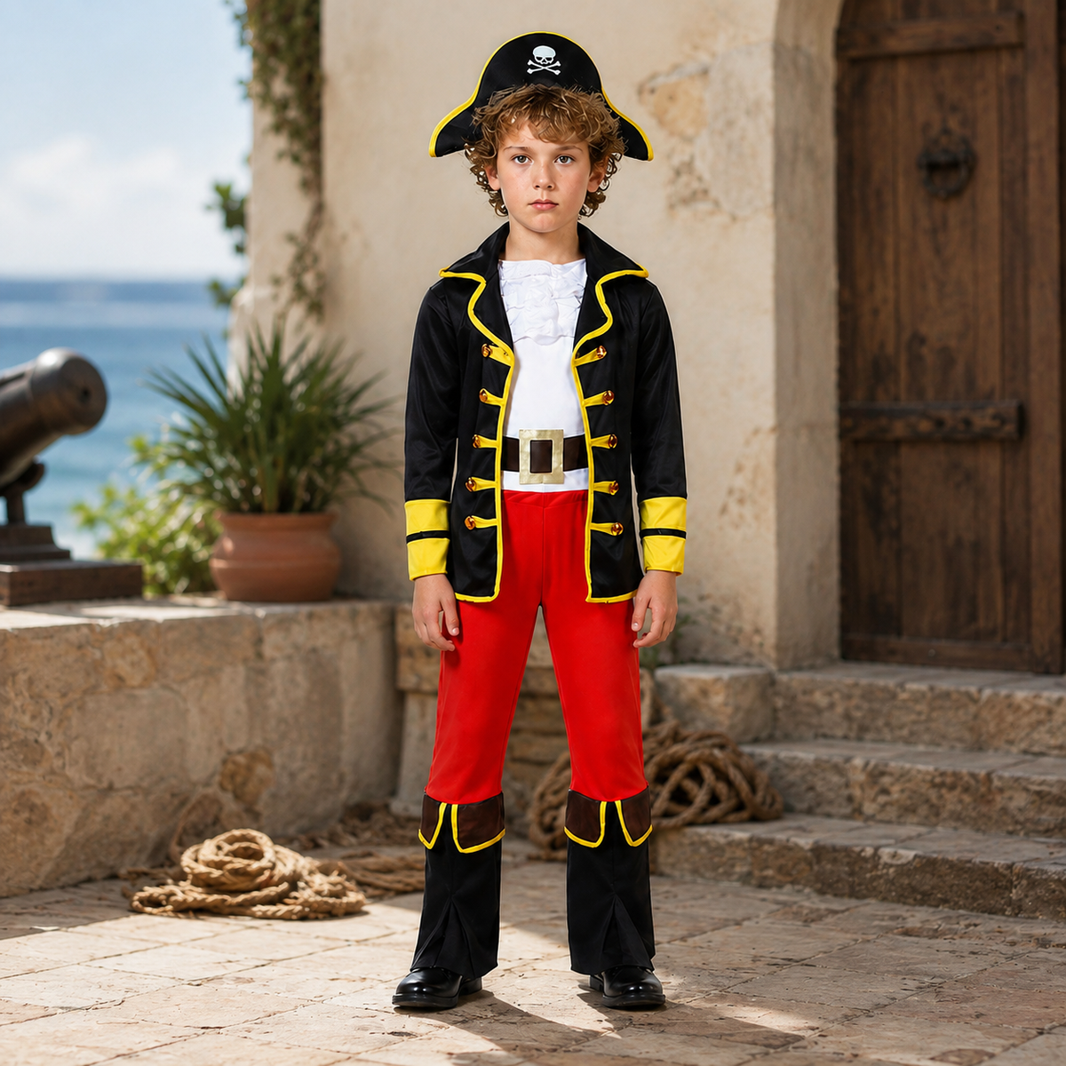 Kids Pirate Costume Five Styles Captain Buccaneer Girl Hat Belt