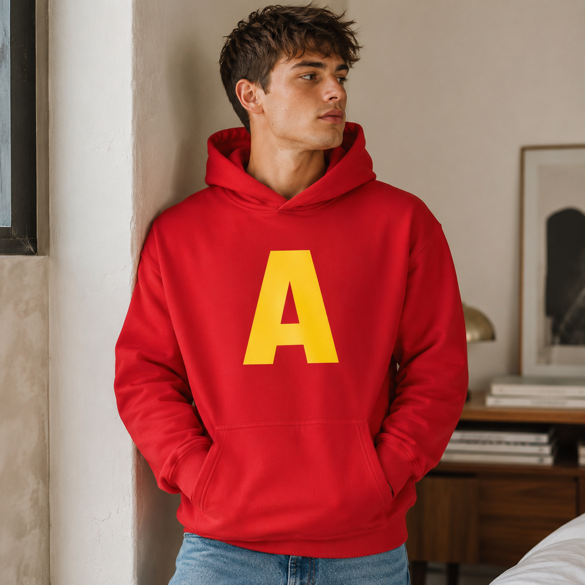 Chipmunk Letter Costume Hoodie A S T Red Blue Green Group Halloween