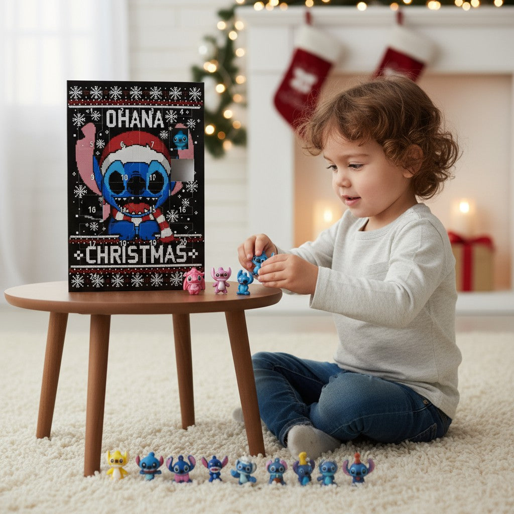 Ohana Christmas Advent Calendar 24 Days Blue Alien Mini Figures Gift