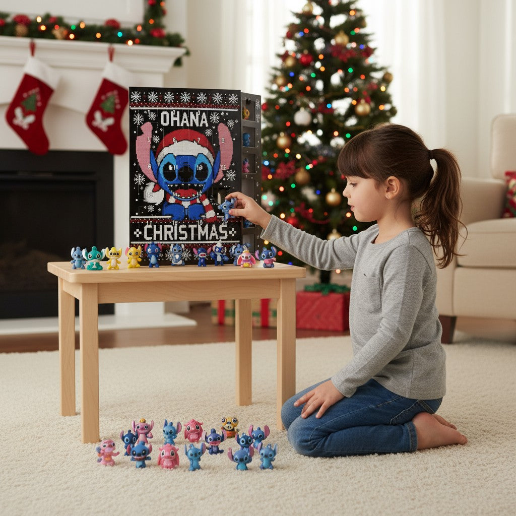 Ohana Christmas Advent Calendar 24 Days Blue Alien Mini Figures Gift