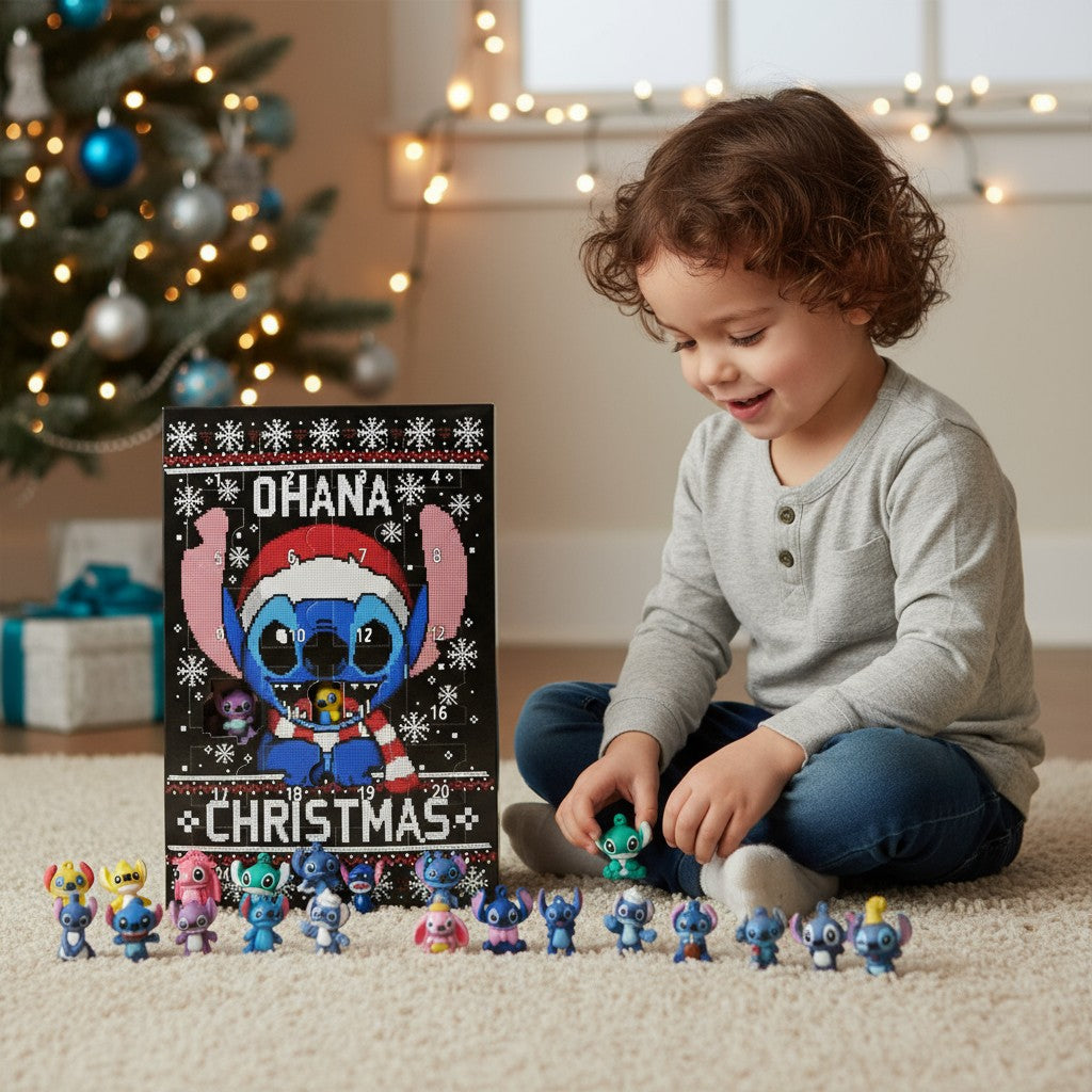 Ohana Christmas Advent Calendar 24 Days Blue Alien Mini Figures Gift