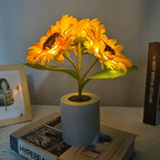 Zonnebloem Tafellamp met Oplaadbare LED Verlichting