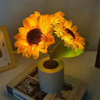Zonnebloem Tafellamp met Oplaadbare LED Verlichting