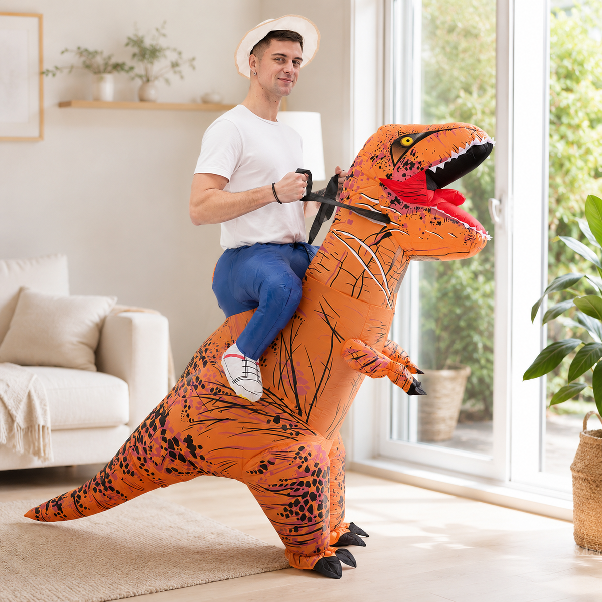 Inflatable T Rex Ride On Costume Dinosaur Rider Blow Up Suit 5 Colors