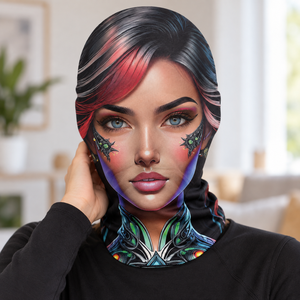 Novelty Printed Face Balaclava Full Face Mask Illustrated Art Designs