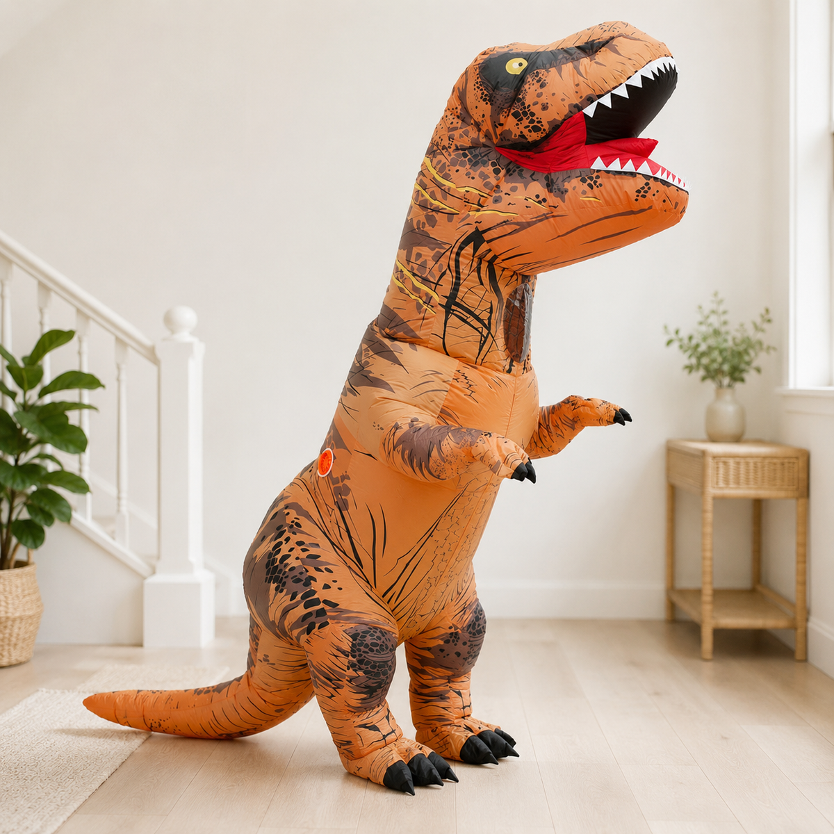 Inflatable T Rex Dinosaur Costume Blow Up Adult and Kids Halloween