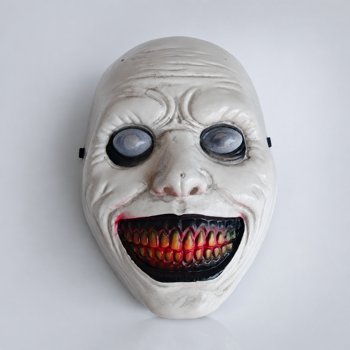 Creepy Demon Smile Mask Wide Grin Horror Face Mask Halloween Prank