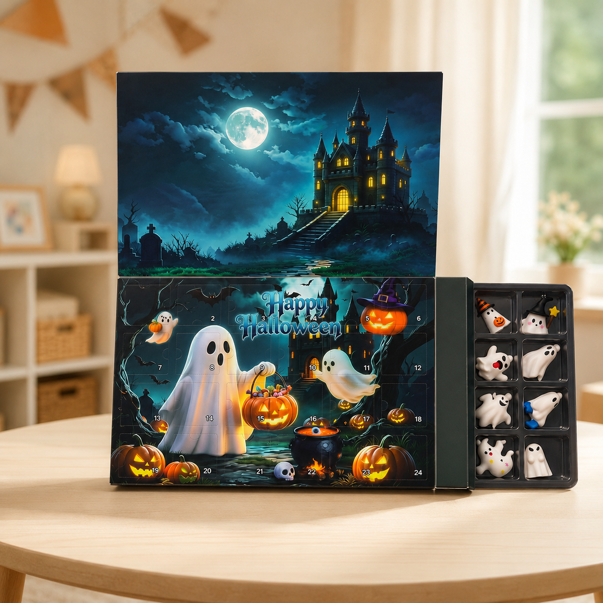 Little Ghost Halloween Advent Calendar 24 Ghost Figures Boxed or Tray