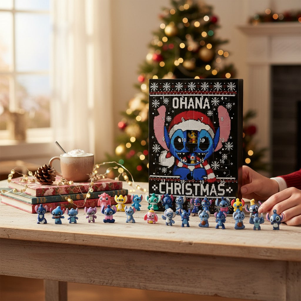 Ohana Christmas Advent Calendar 24 Days Blue Alien Mini Figures Gift