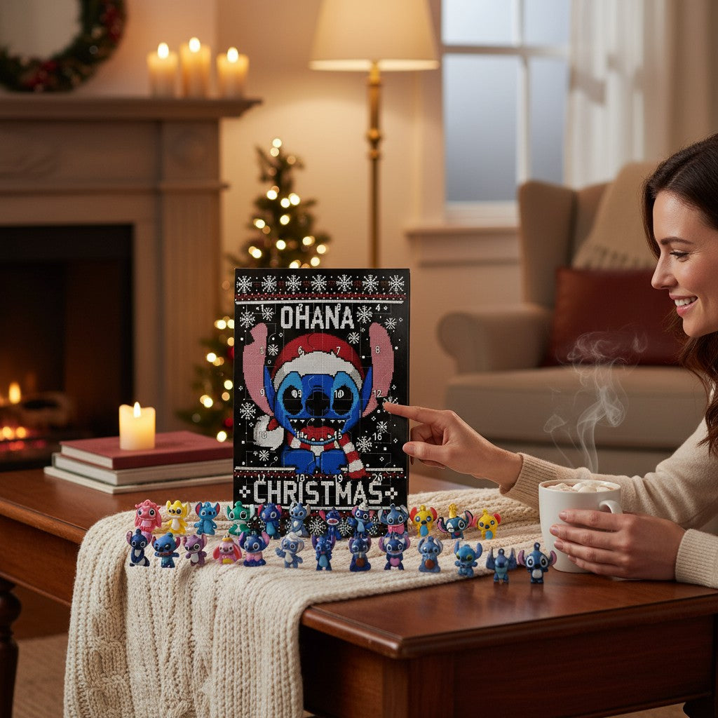 Ohana Christmas Advent Calendar 24 Days Blue Alien Mini Figures Gift