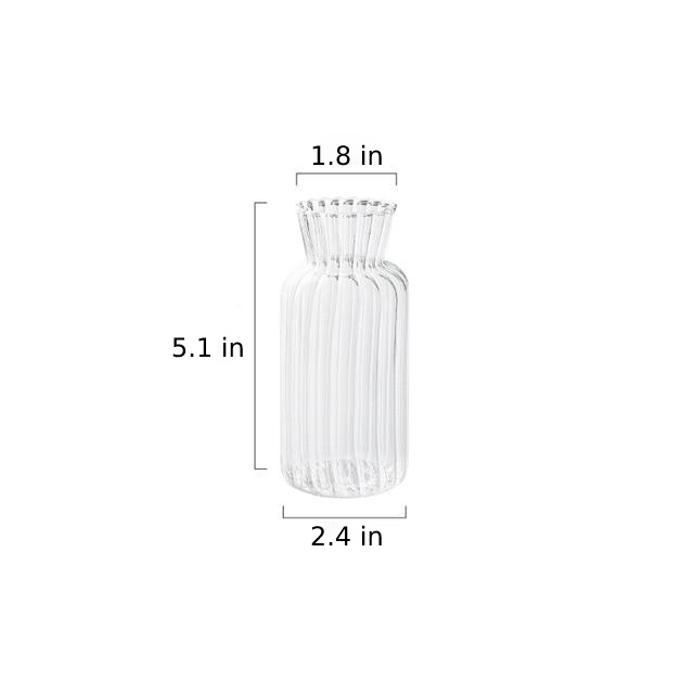 Set van 2 Glazen Vazen met Structuur en Geribbeld Design