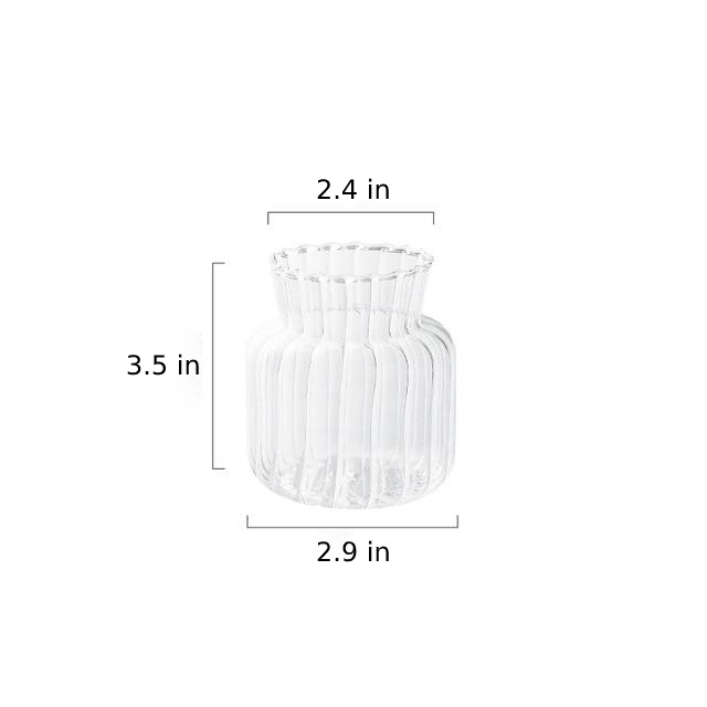 Set van 2 Glazen Vazen met Structuur en Geribbeld Design